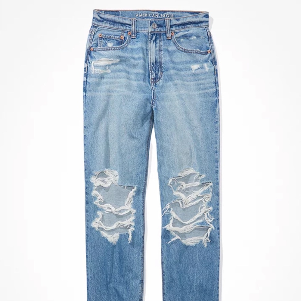 American Eagle Strigid Super High Waist Baggy Straight Jeans